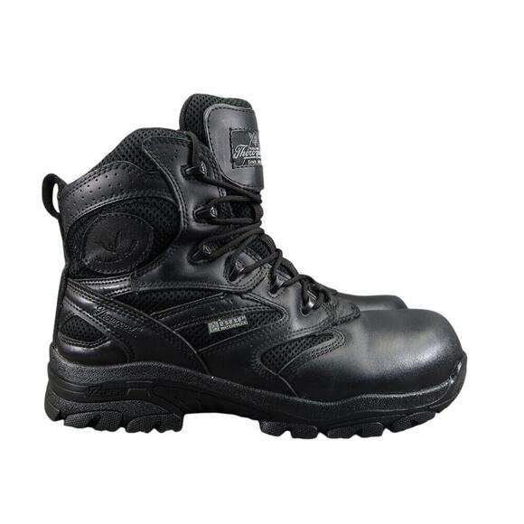 Thorogood Shoes Mens 8.5 Boots Work Comp Toe Leather Zip Lace Up Wide Fit Black main image 11